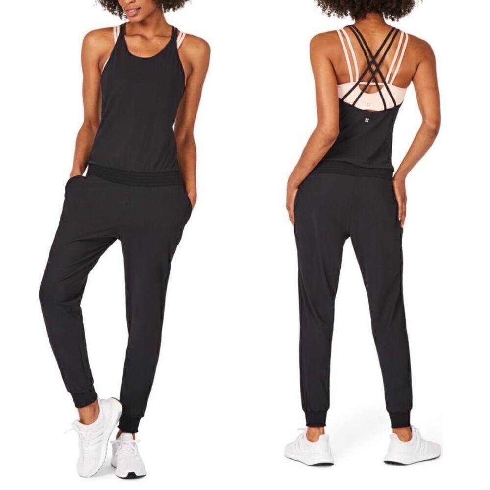 Sweaty Betty Explorer Strappy Back Jumpsuit Black XL Onepiece Athleic Workout